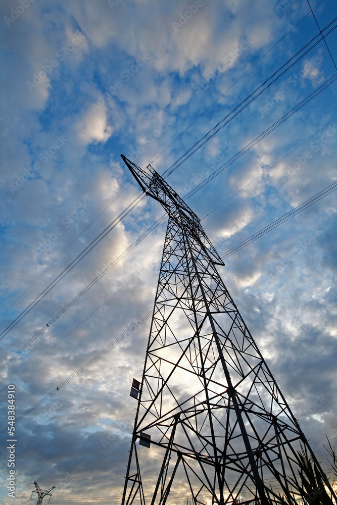 High voltage electric tower line