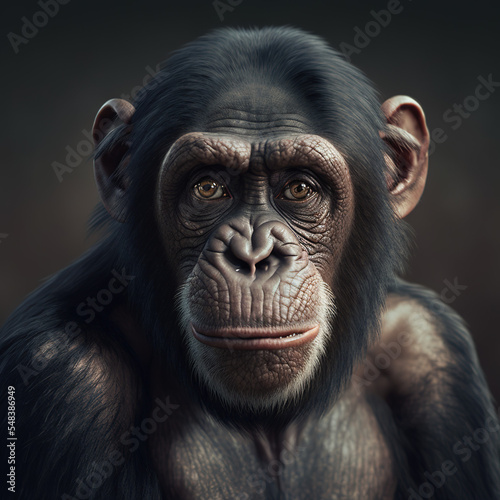 Fotobehang chimpanzee portrait