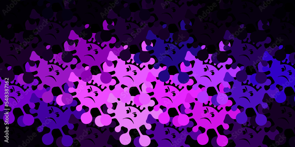 Dark purple vector backdrop with virus symbols. Dark purple vector backdrop with virus symbols.