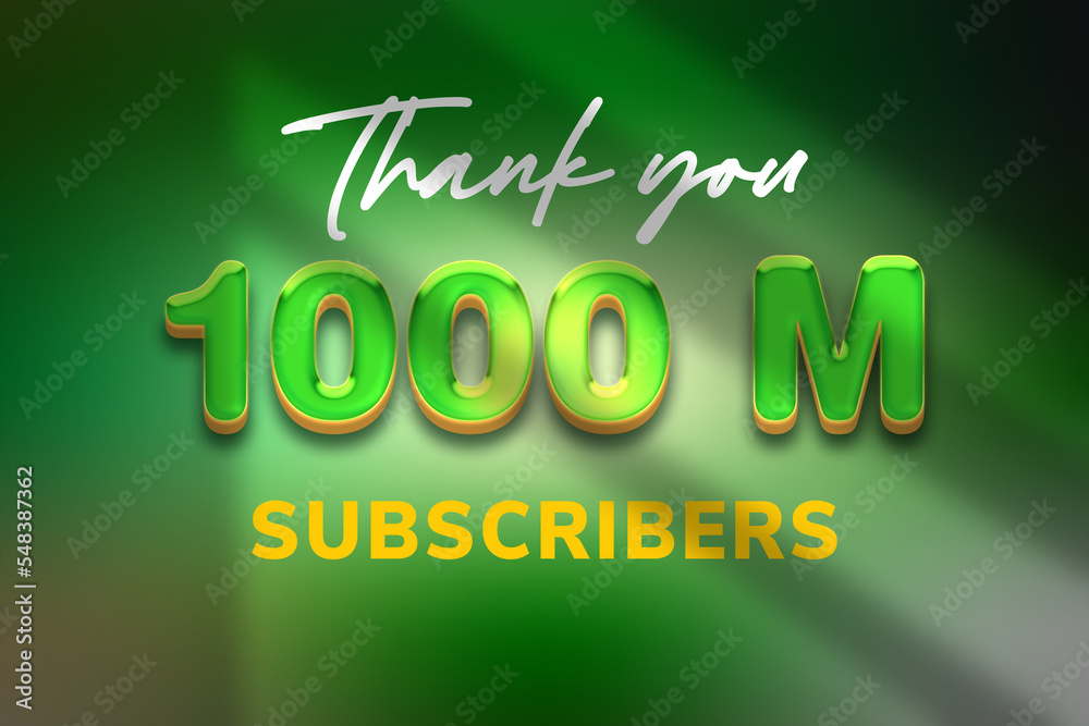 1000 Million subscribers celebration greeting banner with Candy Design