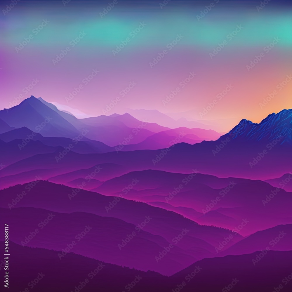 Obraz premium Gradient Mountain Landscape