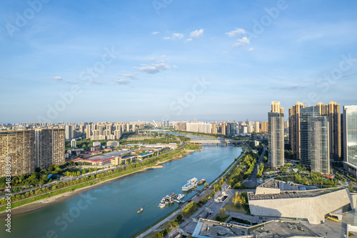Scenery of Liuyang River Bank in Beichen Delta, Changsha, Hunan, China