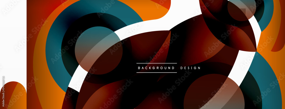 Creative geometric wallpaper. Minimal abstract background. Circle wave and round shapes composition vector illustration for wallpaper banner background or landing page Creative geometric wallpaper. Minimal abstract background. Circle wave and round shapes composition vector illustration for wallpaper banner background or landing page