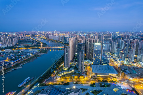Fototapeta Naklejka Na Ścianę i Meble -  Night view of Beichen Delta in Changsha, Hunan, China