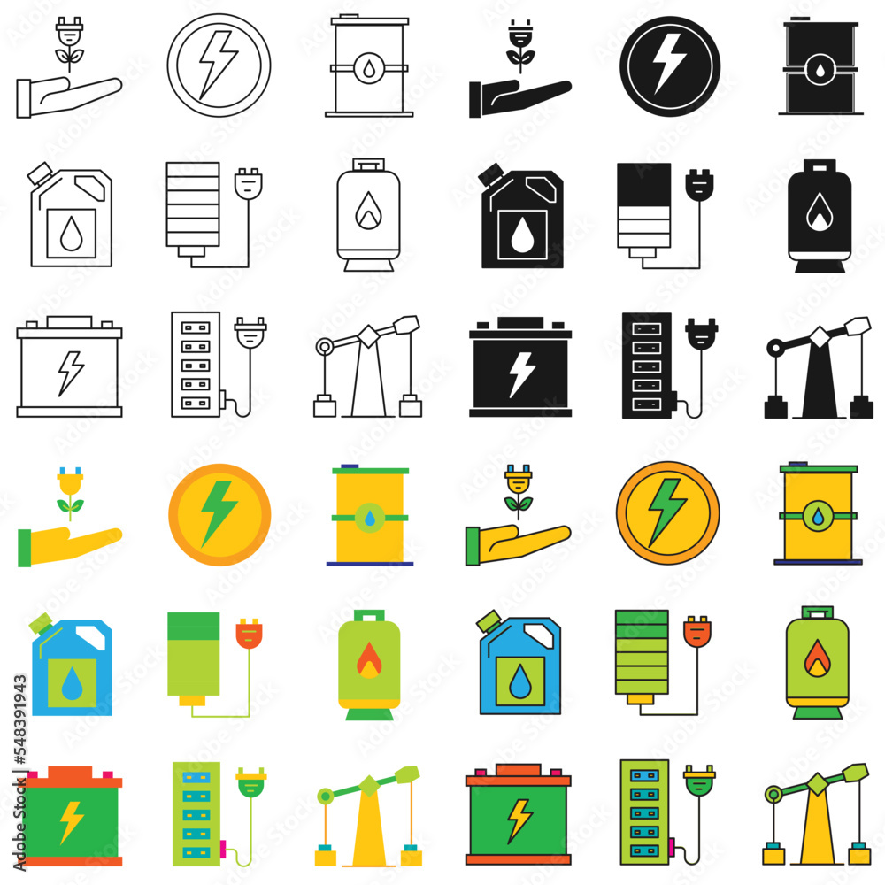 power and energy icon, flat icon vector design use for websites and apps. power and energy icon, flat icon vector design use for websites and apps.