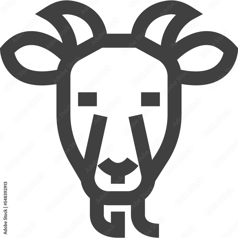 goat face icon bold lineart style goat face icon bold lineart style