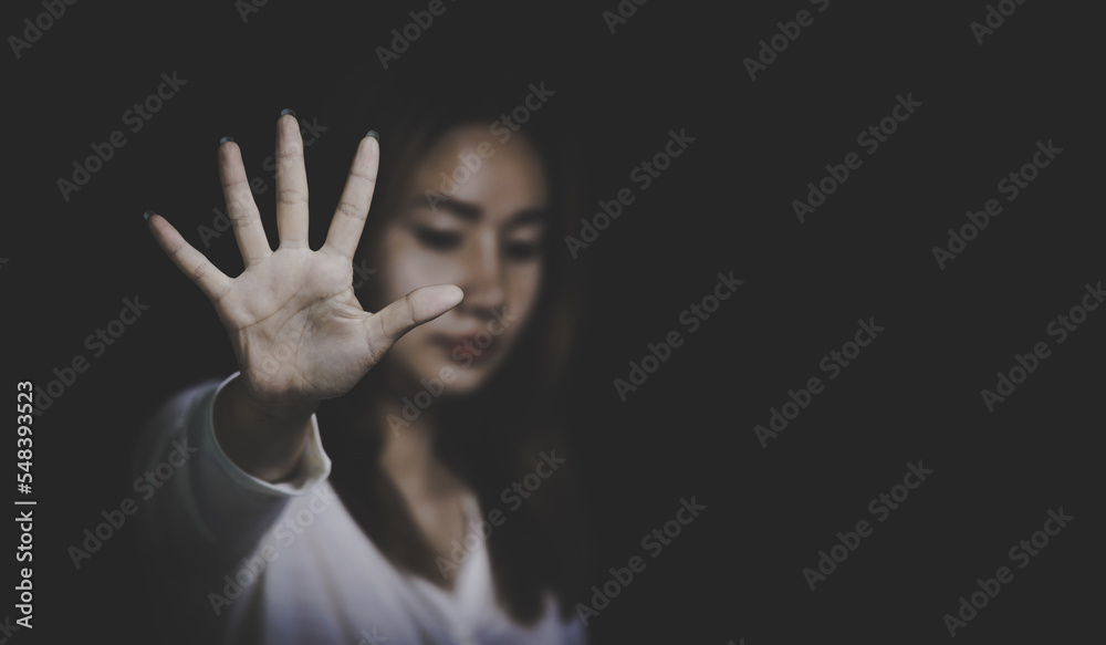 Campaign concept to stop violence and harassment against women, , Sexual abuse , Stop violence, human trafficking,  international women's day.