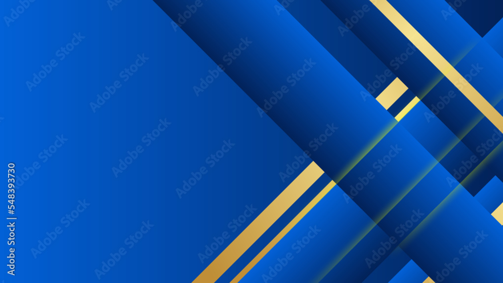 Luxury abstract background with golden lines on blue, modern black backdrop. Illustration from vector about modern template deluxe design.