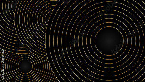 Luxury abstract background with golden lines on black  modern black backdrop concept 3d style. modern template deluxe design.