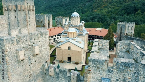 Walls of Eastern Europe Monastery  Manasija photo