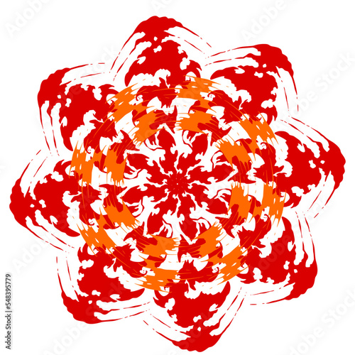 Ornament circular fireball 