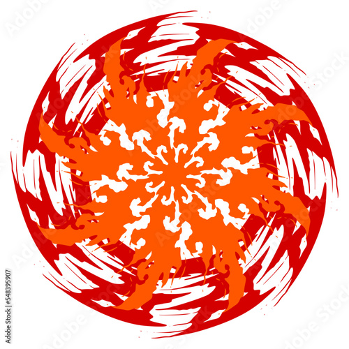 Ornamenal art circular fireball ornament photo