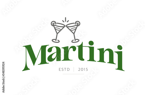 Logo of toasting martini glasses for bars.