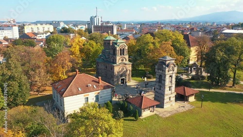 Eastern Orthodox Church Aerial drone view of the Lazarica Krusevac photo