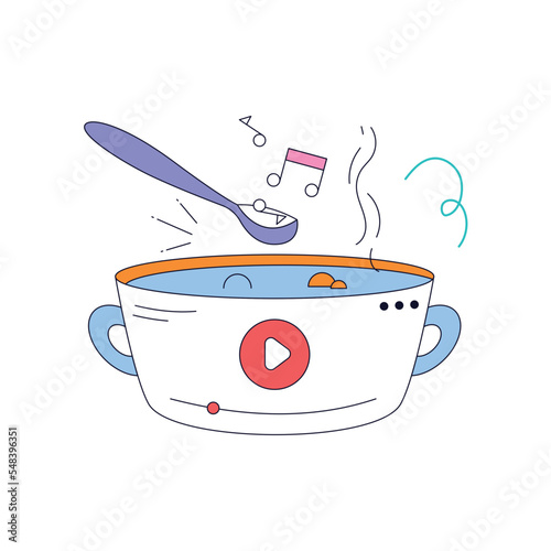 Online podcast flat animated design, premium download 