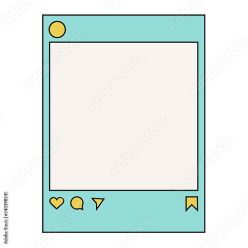 Instagram photo frame vector illustration in line filled design