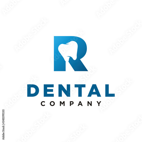 R Letter Initial Dental Logo Vector template