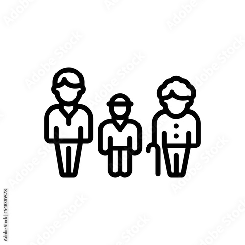 Black line icon for generation
