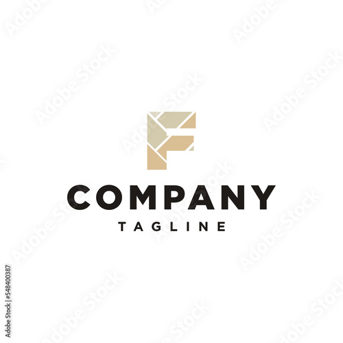 F Letter initial Floor Logo Template.