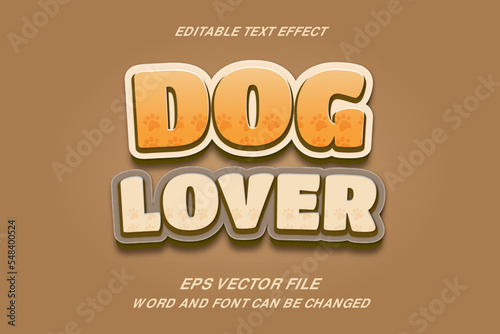 Dog lover text effect editable