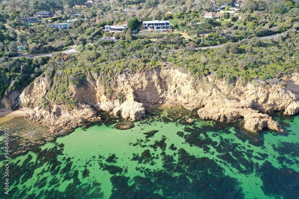 Clear green ocean and the the cliff Clear green ocean and the the cliff