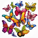 illustration of colorful butterflies cartoon