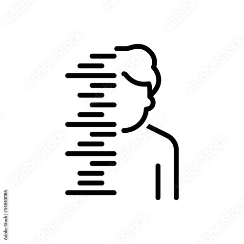 Black line icon for gone