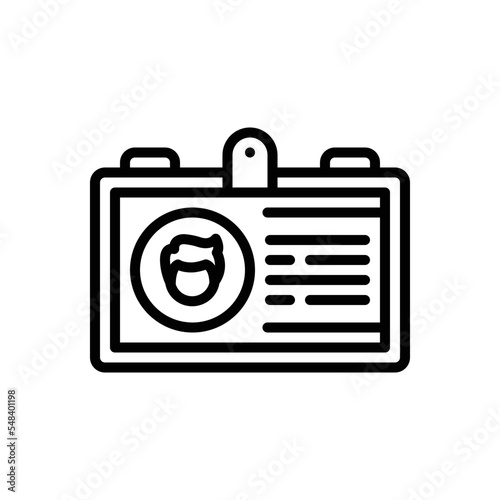 Black line icon for identity