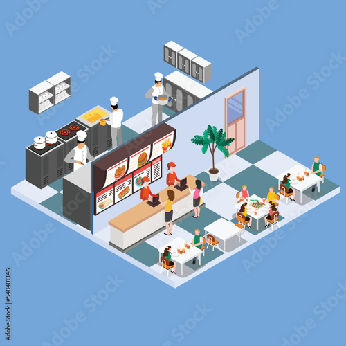 People in fast food restaurant