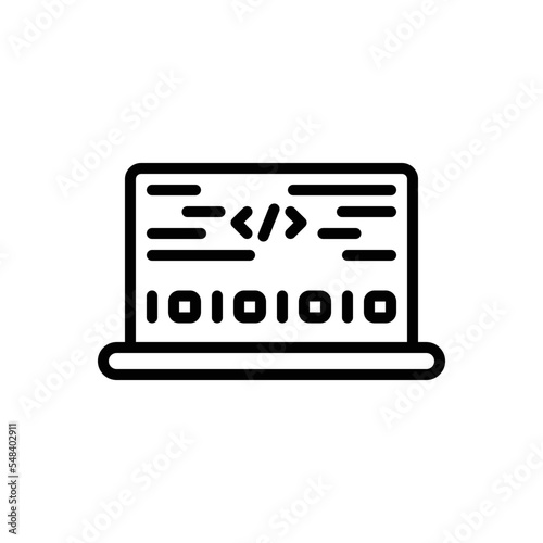 Black line icon for codes