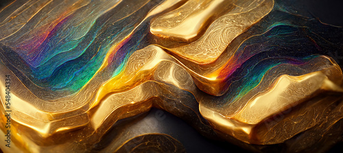 Vibrant gold colors abstract wallpaper design