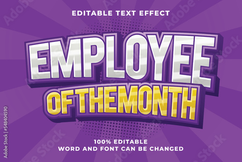 Employee of the month text style Effect photo