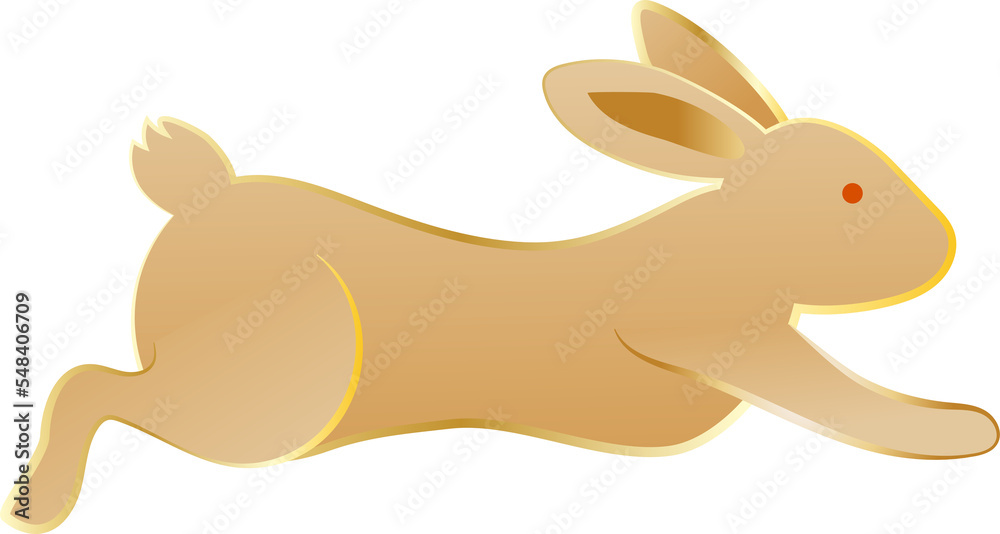Running golden rabbit traditional style for Chinese New Year festival.