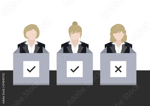working woman voter at polling station vector ep13