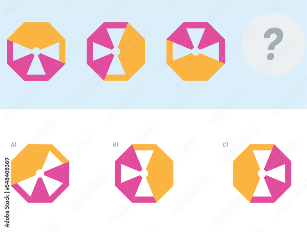 Find the Missing Piece. Shape completion questions, Find next shape Find the Missing Piece. Shape completion questions, Find next shape