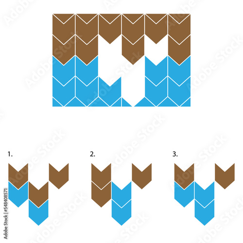 Find the Missing Piece. Shape completion questions, Find next shape