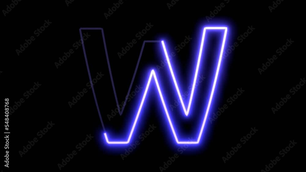 Animated Glowig Font - Letter W Animated Glowig Font - Letter W