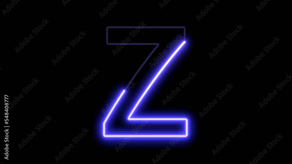 Animated Glowig Font - Letter Z Animated Glowig Font - Letter Z