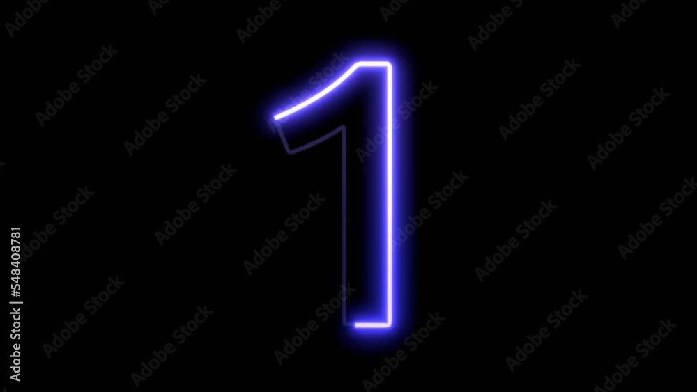 Animated Glowig Font - Number 1