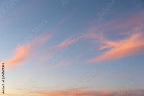 Southwestern sunset of Phoenix, Arizona. Dazzling and colorful clouds in the sky.  © blstock