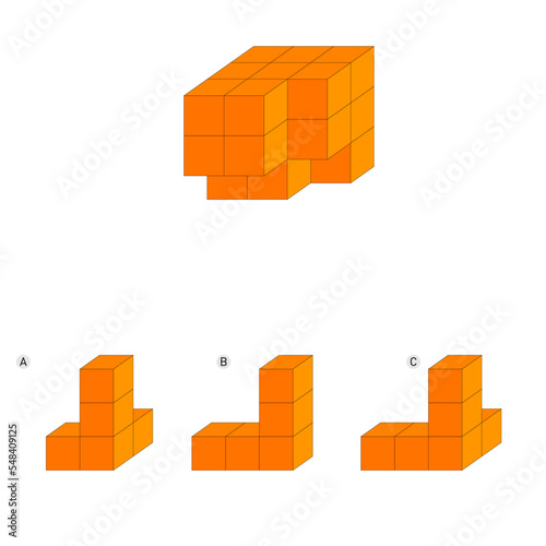 Find the Missing Piece. Shape completion questions  Find next shape
