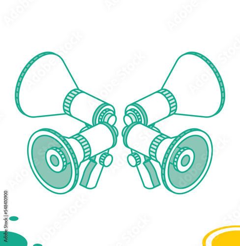 Megaphone or Horn Loudspeaker Icons.
