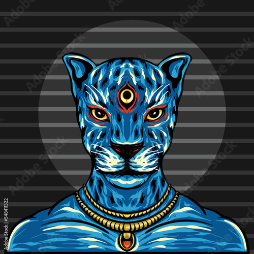 hand drawn jaguar man nft style illustration