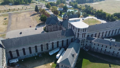 Mansfield Reformatory in Mansfield, Ohio.  Aerial drone footage of the closed prison that is not used as a movie set and tourist attraction