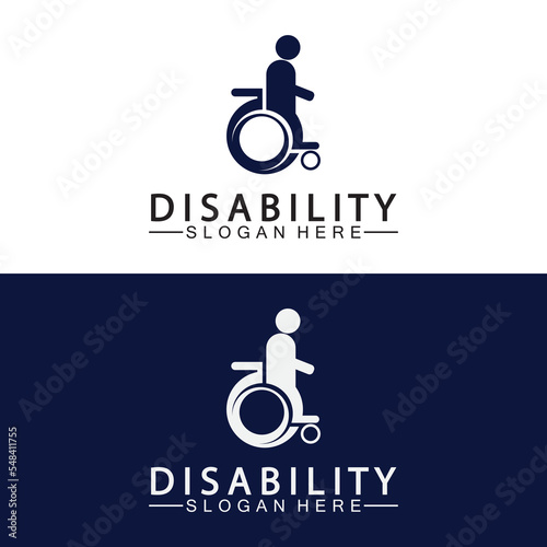 Passionate Disability People Support Logo. Wheel Chair Logo Illustration.