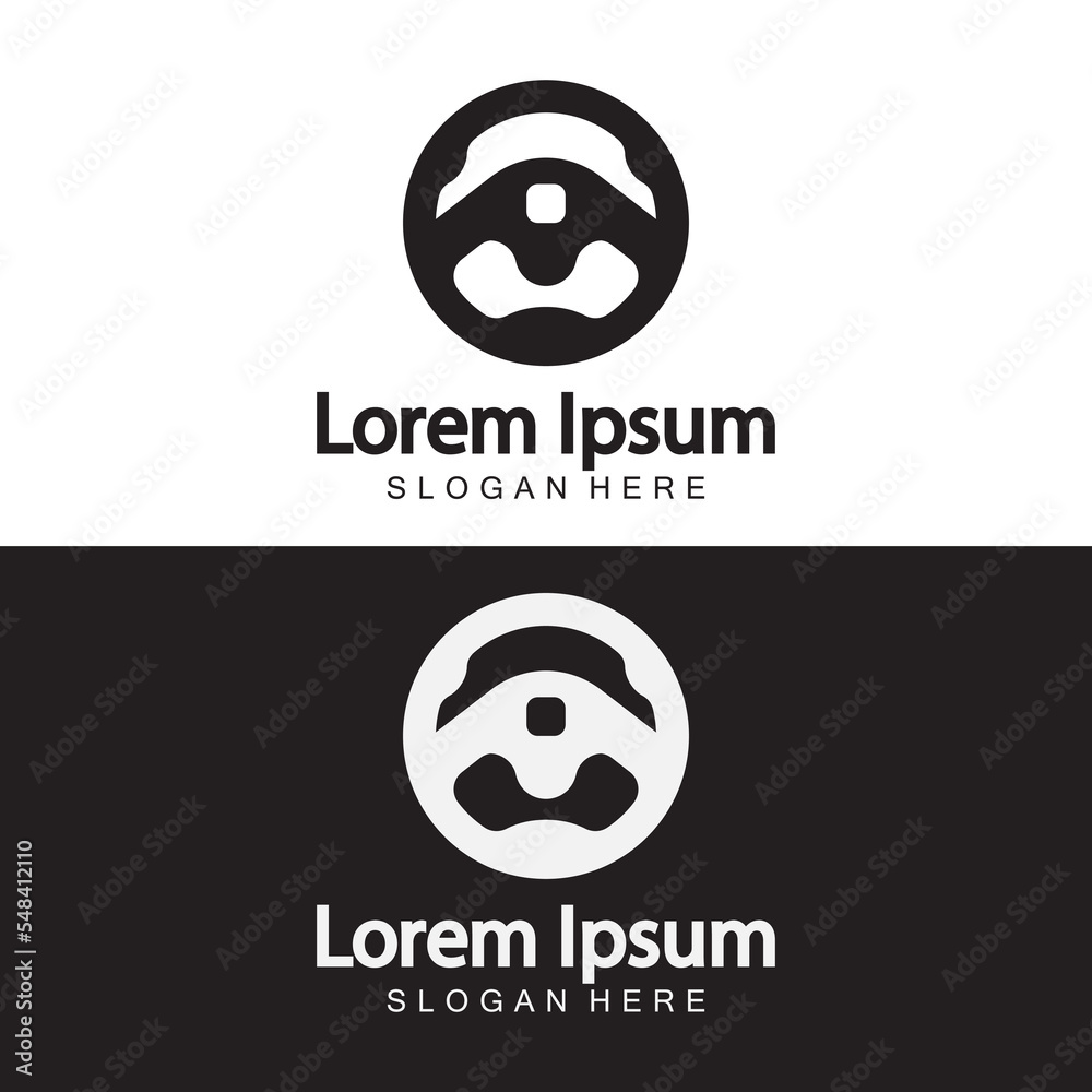 Fototapeta premium Steering wheel logo. Vector illustration.