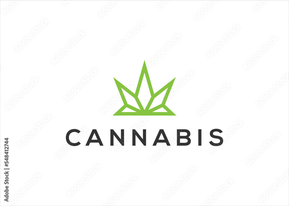 Fototapeta premium Cannabis logo inspiration vector illustration