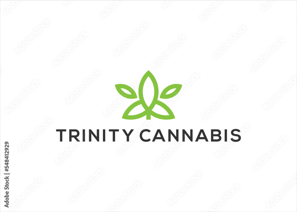 trinity cannabis logo design vector