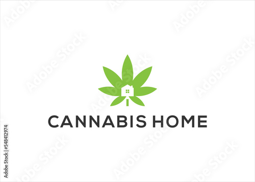 cannabis home logo design vector illustration