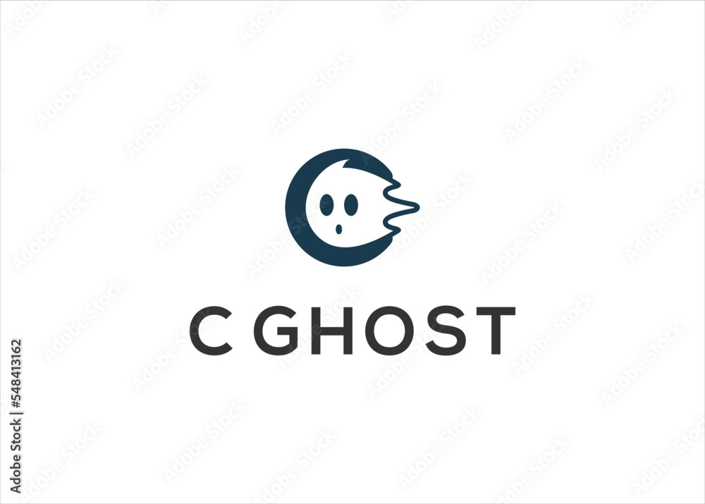 Obraz premium c ghost logo design vector